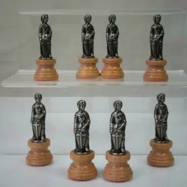 Jeu d'Echecs Florence et Echiquier en Bois de Noyer et Erable avec Rangement – Image 11