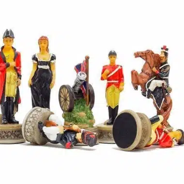 Ensemble Bataille de Waterloo 1 Echiquier en Bois et en Marbre et Jeu d'Echecs Peint à la Main – Image 6