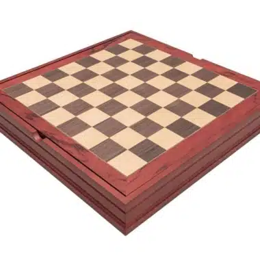 Jeu d'Echecs Anglais Contre Ecossais et Echiquier en Bois avec Rangement – Image 7