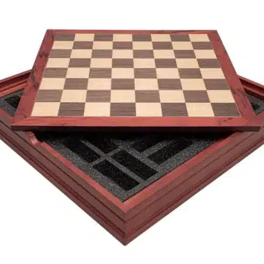 Jeu d'Echecs Anglais Contre Ecossais et Echiquier en Bois avec Rangement – Image 6