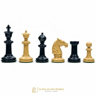 Jeu d'échecs Staunton Traditionnel en ébène et buis, pièces alignées