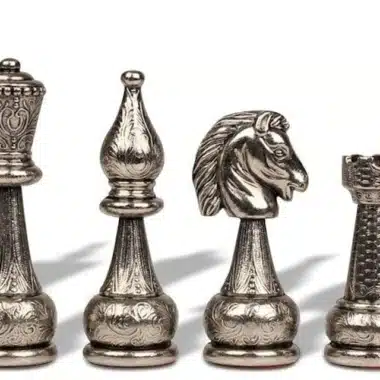 Jeu d'Échecs Flowered - Échiquier - Backgammon et Jeu de dames en similicuir avec rangement & Pièces d'échecs en métal – Image 7