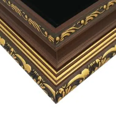 Jeu d'Echecs Staunton en Bois et Metal et Echiquier avec Rangement en Bois et Feuilles d'Or – Image 13