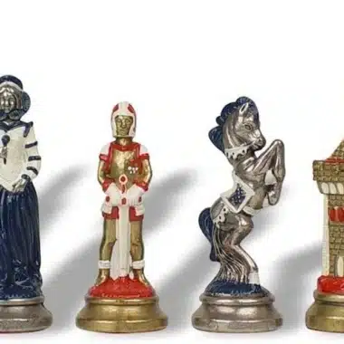 Jeu d'Échecs Mary Stuart - Échiquier, Backgammon et Jeu de Dames en Similicuir & Pièces en Métal – Image 7