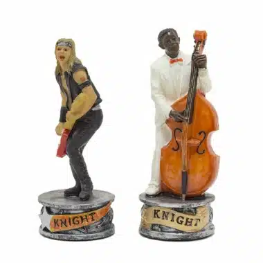 Jeu d'Échecs Jazz vs Rock - Échiquier en Similicuir & Pièces en Résine – Image 8