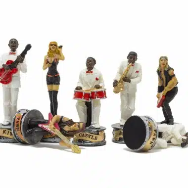 Jeu d'Échecs Jazz vs Rock - Échiquier en Similicuir & Pièces en Résine – Image 5