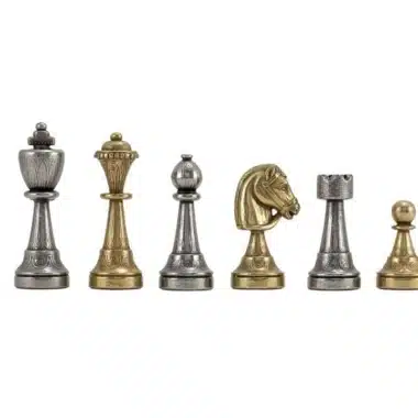 Jeu d'Échecs Staunton - Échiquier en Bois et Albâtre avec Rangement Intégré & Pièces en Métal – Image 6