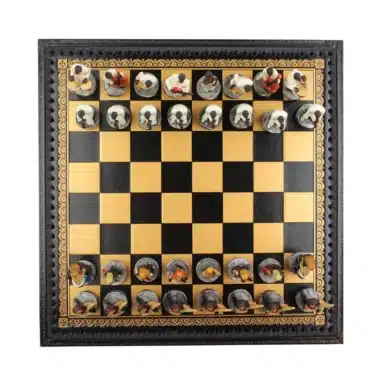 Jeu d'Échecs Jazz vs Rock - Échiquier et Backgammon à rangement en similicuir & Pièces en résine – Image 4