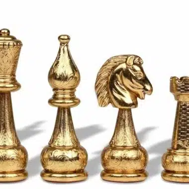 Grand Jeu d'Echecs Staunton en Metal et Echiquier en Similicuir Ancienne Carte du Monde – Image 3