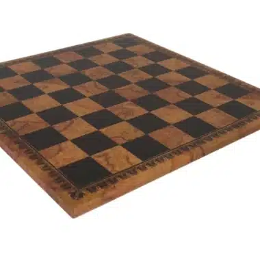 Grand Jeu d'Echecs Staunton en Metal et Echiquier en Similicuir Ancienne Carte du Monde – Image 12