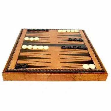 Jeu d'échecs Romains vs Barbare - Échiquier, Jeu de Dames et Backgammonen en Similicuir avec compartiment de rangement & Jeu d'Échecs en Métal et Bois – Image 8