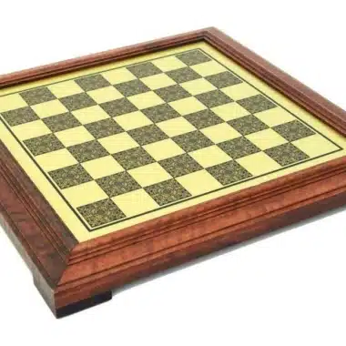 Jeu d'Echecs Mary Stuart - Échiquier sur Pied effet Laiton avec Cadre en Bois & Jeu d'Échecs en Métal et Bois – Image 4
