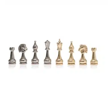 Grand Jeu d'Echecs Staunton en Metal et Echiquier en Similicuir Ancienne Carte du Monde – Image 11