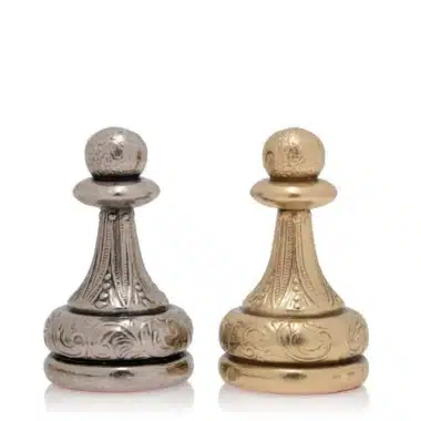 Grand Jeu d'Echecs Staunton en Metal et Echiquier en Similicuir Ancienne Carte du Monde – Image 10