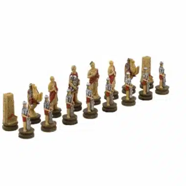 Jeu d'Echecs Romains vs Gladiateurs en Résine et Échiquier en Similicuir avec Compartiment de Rangement – Image 8