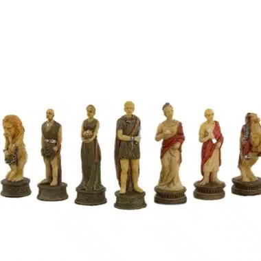 Jeu d'Echecs Romains vs Gladiateurs en Résine et Échiquier en Similicuir avec Compartiment de Rangement – Image 6