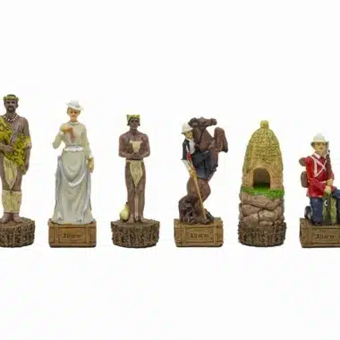 Jeu d'Echecs Britannique VS Zoulous - Échiquier en Bois & Jeu d'Échecs en Résine Peint à la Main – Image 5
