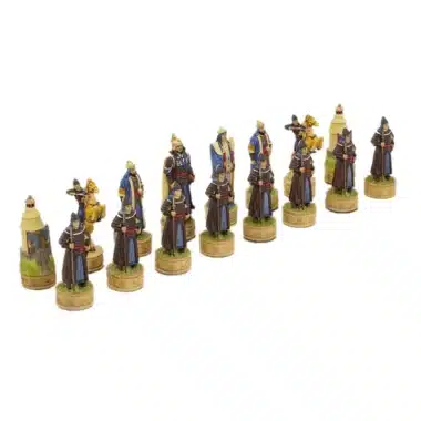 Jeu d'Echecs Invasion Mongole de la Rus' de Kiev en Résine & Échiquier en Similicuir avec Compartiment de Rangement – Image 7