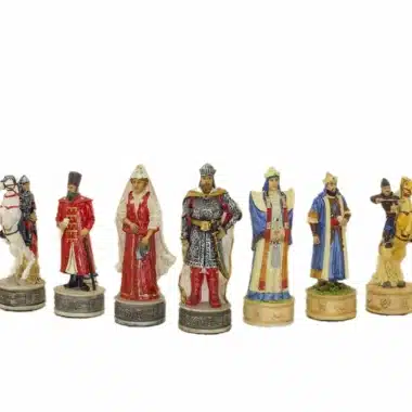Jeu d'Echecs Invasion Mongole de la Rus' de Kiev en Résine & Échiquier en Similicuir avec Compartiment de Rangement – Image 5