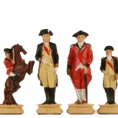 Jeu d'Echecs Révolution Américaine en Etain et Échiquier en Similicuir – Image 5