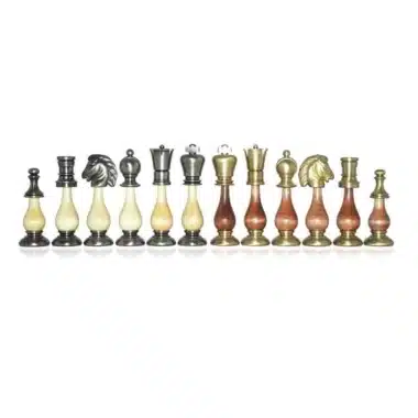 Jeu d'Echecs Grand Oriental - Échiquier en Bois de Bruyère et Bois d'Orme & Jeu d'Echecs en Laiton Massif et Bois – Image 7