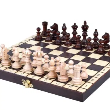 Petites Pieces Echecs en Bois et Plateau de Jeu en Bois Alphanumerique et Pliant