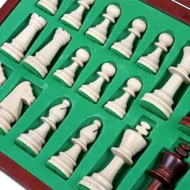 Echiquier Pliable et Jeu d Echecs en Bois avec Rangement – Image 8