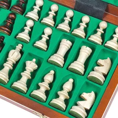 Jeu d'Echecs Pliable en Bois Olympic – Image 5