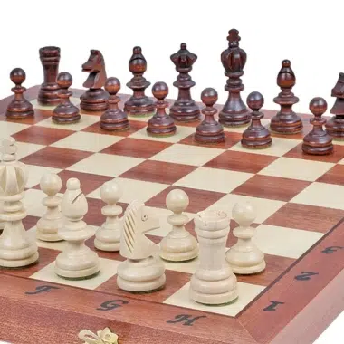Jeu d'Echecs Pliable en Bois Olympic – Image 6