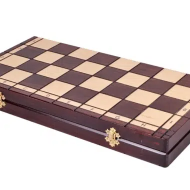 Grand Jeu d'Echecs et Echiquier Pliant en Bois avec Rangement – Image 7