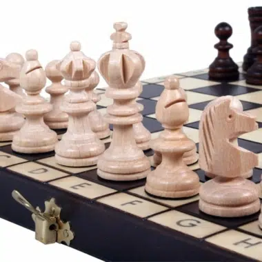 Petites Pieces Echecs en Bois et Plateau de Jeu en Bois Alphanumerique et Pliant – Image 6