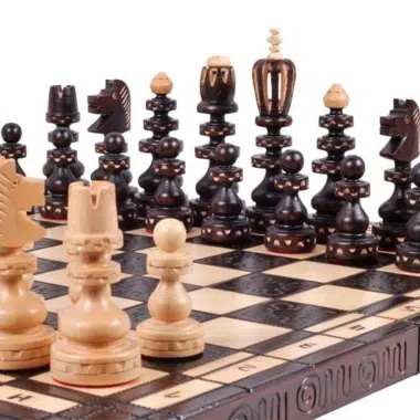 Grand Jeu d'Echecs et Echiquier Pliable en Bois avec Rangement – Image 7