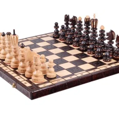 Grand Jeu d'Echecs et Echiquier Pliable en Bois avec Rangement – Image 5