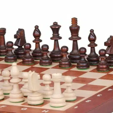 Echiquier Pliable et Jeu d'Echecs en Bois avec Rangement – Image 5