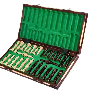 Coffret pliant ouvert avec compartiment vert pour ranger les pièces