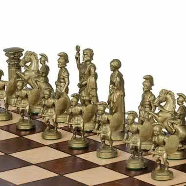 Echiquier Pliable en Bois et Pieces Echecs Spartiates avec Rangement – Image 3