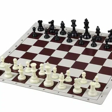 Echiquier Rouleau avec son Rangement, Pieces Echecs Plastiques et Pendule – Image 2