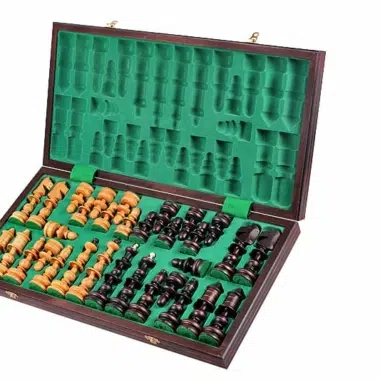 Jeu Echecs et Echiquier Geant en Bois Pliant – Image 2