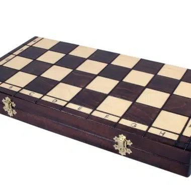 Jeu d'Echecs en Bois et Echiquier Pliant en Bois avec Rangement – Image 8