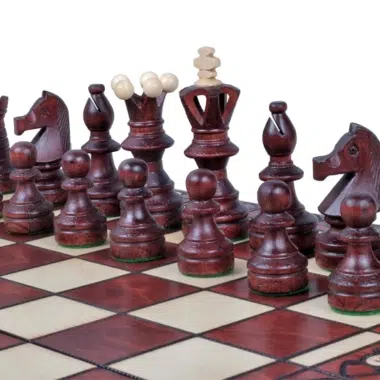 Grandes Pieces Echecs Decoratives en Bois et Echiquier Pliant avec Rangement – Image 3