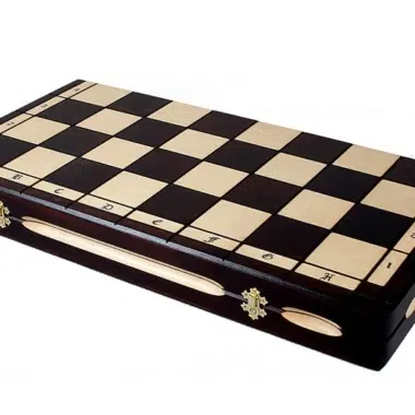Grandes Pieces Echecs Sculptées en Bois et Echiquier Pliant en Bois avec Rangement – Image 8
