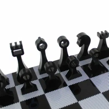 Jeu d'Echecs Design Noir et Transparent en Plexiglas avec Rangement – Image 4
