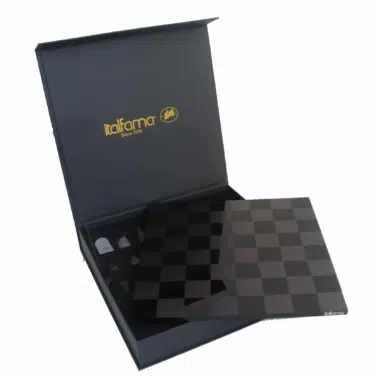 Jeu Echecs Conique Moderne Gris et Blanc en Plexiglas avec Coffret de Rangement – Image 6