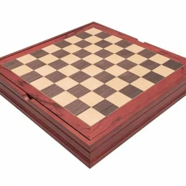 Jeu d'Echecs Florence et Echiquier en Bois de Noyer et Erable avec Rangement – Image 8