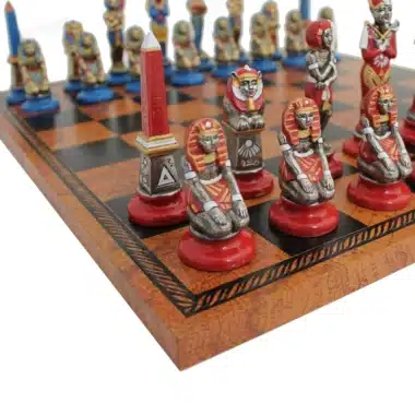 Figurines Egypte Ancienne en Metal et Echiquier en Similicuir – Image 3