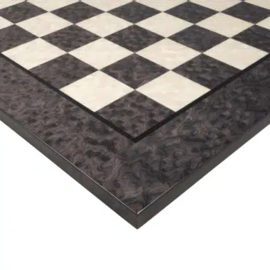 Grand Jeu d'Echec Design - Pieces Echecs en laiton et Echiquier en Bois de Bruyere et d'Erable Gris Laqué – Image 7