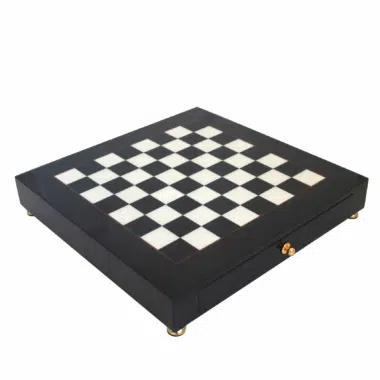 Echiquier sur Pied en Bois Noir et Blanc