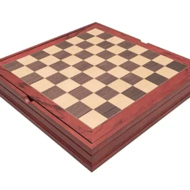 Ensemble Jeu d'Echecs Buste Squelette en Résine et Echiquier en Bois de Noyer et Erable avec Rangement – Image 5