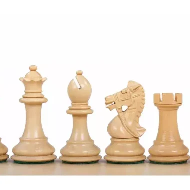 Pièces d'Échecs Staunton en Bois de Buis Ébonisé et Buis