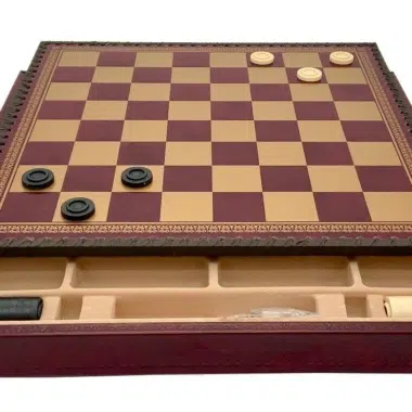 Ensemble Jeu d'Échecs Napoléon et Échiquier en Similicuir avec Compartiments de Rangement – Image 8